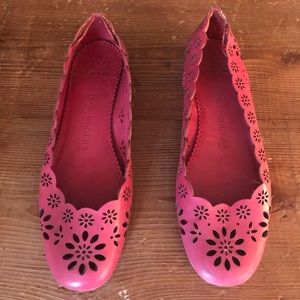 Jack Rogers pink flower flats